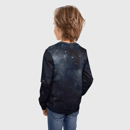 Детский лонгслив 3D Корги и звездное небо - акварель, цвет 3D печать - фото 4