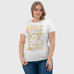 Светящаяся футболка с принтом Этнический паттерн — орнамент для любого человека, вид спереди №4. Цвет основы: белый