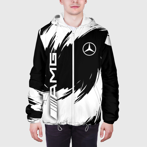 Мужская куртка 3D Mercedes Benz - white color, цвет 3D печать - фото 4