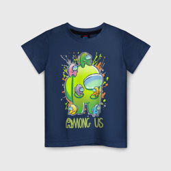 Светящаяся детская футболка Амонг ас - космонавты