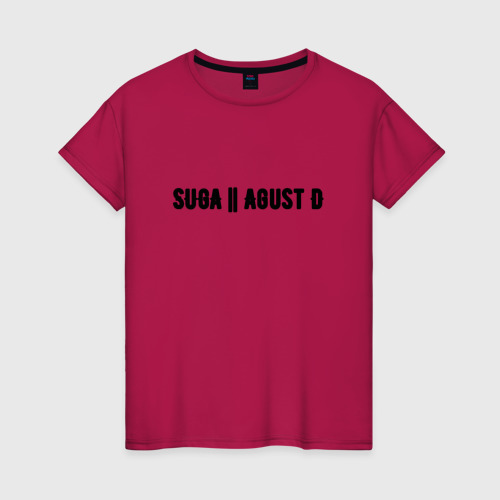 Женская футболка хлопок Suga Agust d, цвет маджента
