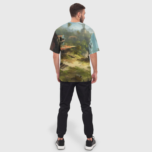 Мужская футболка oversize 3D Zombie dead island 2, цвет 3D печать - фото 4