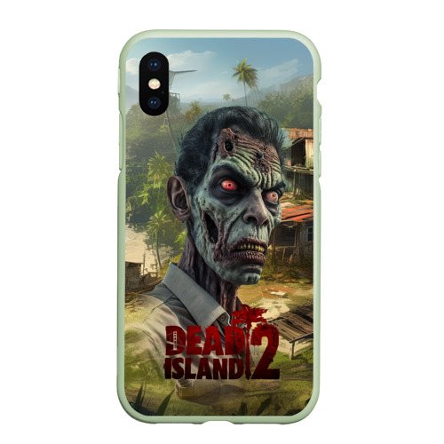 Чехол для iPhone XS Max матовый Zombie dead island 2, цвет салатовый