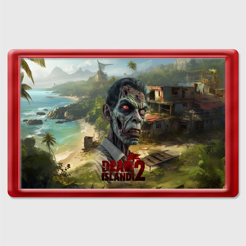 Магнит 45*70 Zombie dead island 2, цвет красный