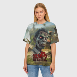 Женская футболка oversize 3D Zombie dead island 2 - фото 2