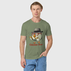 Мужская футболка хлопок Чикен ган - курочка в шляпе - фото 2