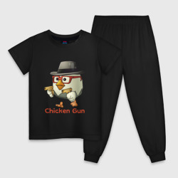Чикен ган - курочка в шляпе – Пижама из хлопка с принтом купить со скидкой в -9%