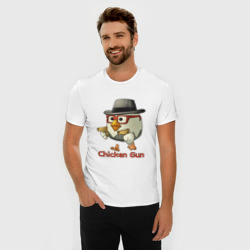 Мужская футболка хлопок Slim Чикен ган - курочка в шляпе - фото 2