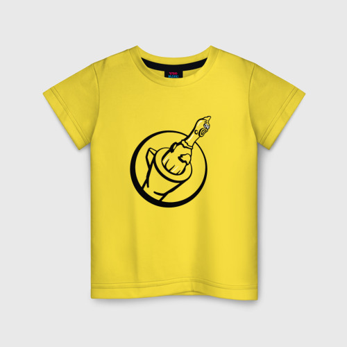 Детская футболка хлопок с принтом Чикен ган - вектор лого, вид спереди #2