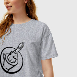 Женская футболка хлопок Oversize Чикен ган - вектор лого - фото 2