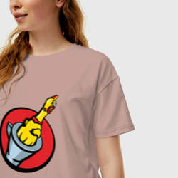 Женская футболка хлопок Oversize Chicken gun логотип - фото 2