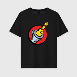 Женская футболка хлопок Oversize Chicken gun логотип