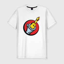 Мужская футболка хлопок Slim Chicken gun логотип