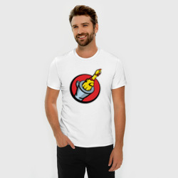 Мужская футболка хлопок Slim Chicken gun логотип - фото 2