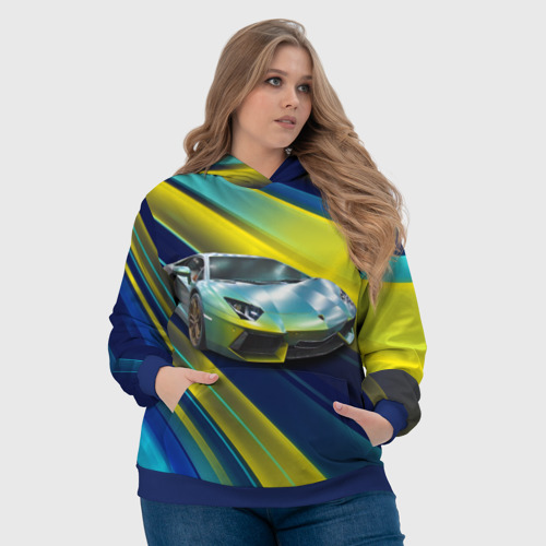 Женская толстовка 3D с принтом Суперкар Lamborghini Reventon, фото #4