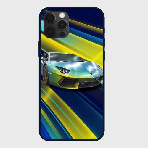 Чехол для iPhone 12 Pro с принтом Суперкар Lamborghini Reventon, вид спереди #2