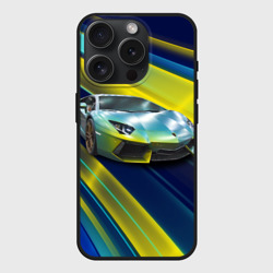 Чехол силиконовый для Apple iPhone 15 Pro матовый Суперкар Lamborghini Reventon