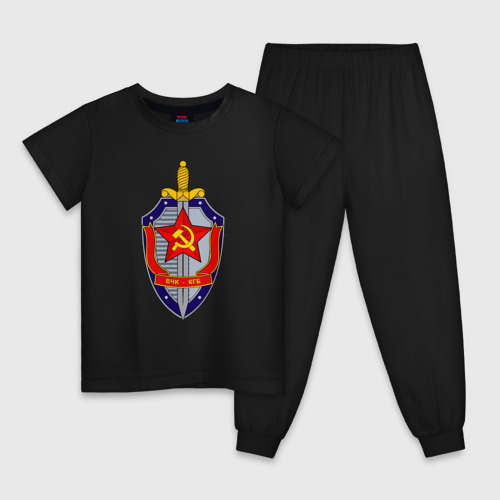 Детская пижама хлопок ВЧК КГБ, цвет черный