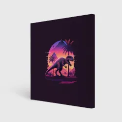 Холст квадратный Retrowave Trex