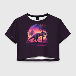 Женская футболка Crop-top 3D Retrowave Trex