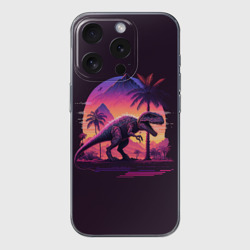 Чехол для iPhone 15 Pro силиконовый с защитой камеры Retrowave Trex