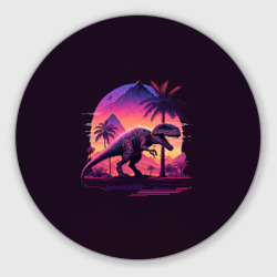 Круглый коврик для мышки Retrowave Trex