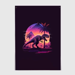 Постер Retrowave Trex