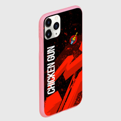 Чехол для iPhone 11 Pro Max матовый Чикен ган - красная абстракция - фото 2