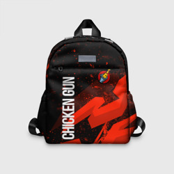 Детский рюкзак 3D Чикен ган - красная абстракция