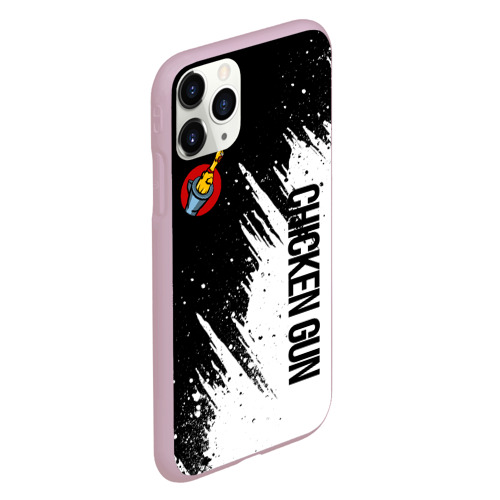 Чехол для iPhone 11 Pro матовый Chicken gun - белая краска, цвет розовый - фото 3