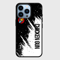 Чехол для iPhone 14 Pro Chicken gun - белая краска