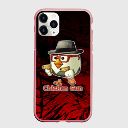 Чехол для iPhone 11 Pro Max матовый Курочка ганстер - Чикен ган