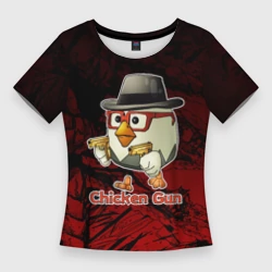 Женская футболка 3D Slim Курочка ганстер - Чикен ган