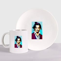 Набор: тарелка + кружка Johnny Depp - Japan style