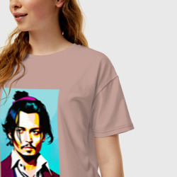 Женская футболка хлопок Oversize Johnny Depp - Japan style - фото 2