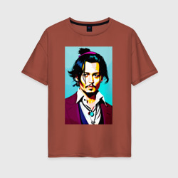 Женская футболка хлопок Oversize Johnny Depp - Japan style