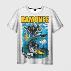 Мужская футболка 3D Ramones rock away beach