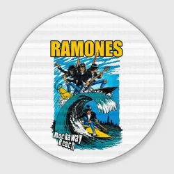 Круглый коврик для мышки Ramones rock away beach
