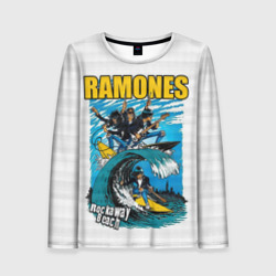 Женский лонгслив 3D Ramones rock away beach