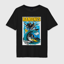 Мужская футболка хлопок Oversize Ramones rock away beach