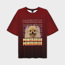 Мужская футболка oversize 3D Pomeranian