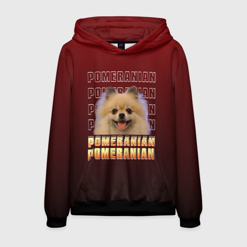 Мужская толстовка 3D Pomeranian, цвет черный