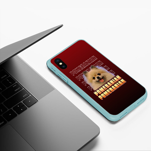 Чехол для iPhone XS Max матовый Pomeranian, цвет мятный - фото 5