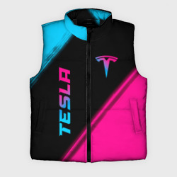 Мужской жилет утепленный 3D Tesla - neon gradient: надпись, символ