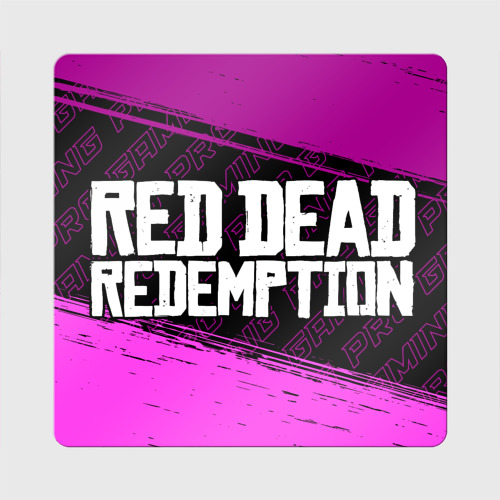 Магнит виниловый Квадрат Red Dead Redemption pro gaming: надпись и символ