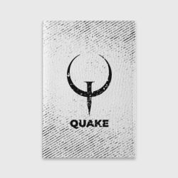 Обложка для паспорта матовая кожа Quake с потертостями на светлом фоне