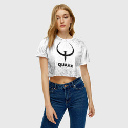 Женская футболка Crop-top 3D Quake с потертостями на светлом фоне - фото 2