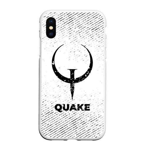 Чехол для iPhone XS Max матовый Quake с потертостями на светлом фоне