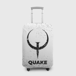 Чехол для чемодана 3D Quake с потертостями на светлом фоне