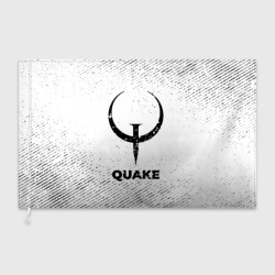 Флаг 3D Quake с потертостями на светлом фоне